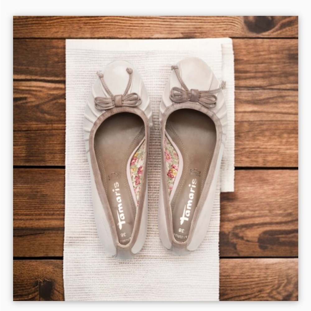 Tamaris Pump -Genuine Leather -Contrast trim-bow detail-floral lining -S… - Picture 12 of 16